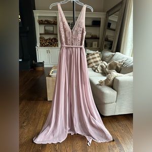 FORMAL DRESS PROM MOTHER OF THE BRIDE WEDDING FLOWY LACE SO PRETTY! L large